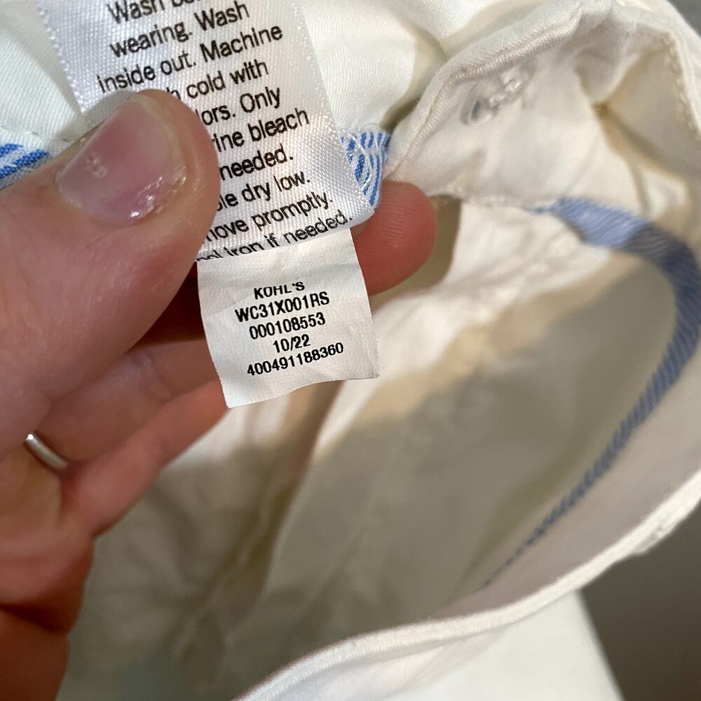 Croft & Barrow 18 Chino Pants Womens White Beach Vacation Pockets Kohls Business - Picture 6 of 11